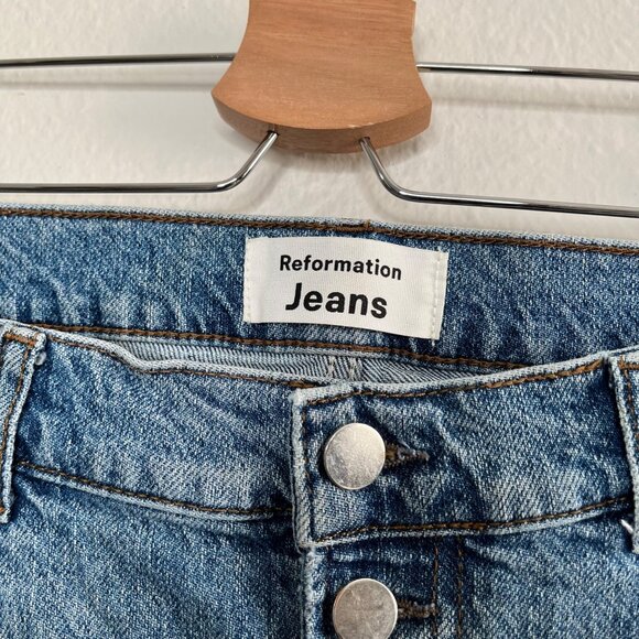 Reformation Jeans Womens Liza High Straight Button Fly Jean Size 31 - Picture 7 of 13